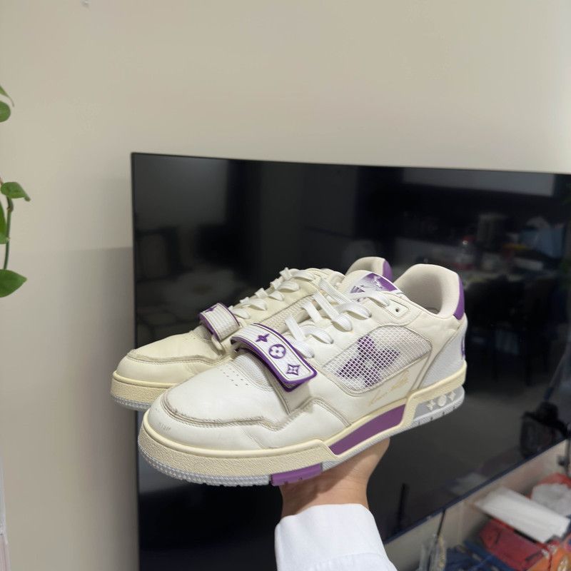 Louis Vuitton Louis Vuitton Trainer Casual Sneakers in White and Purple 0079 Size US 10 / EU 43 - 16 Thumbnail