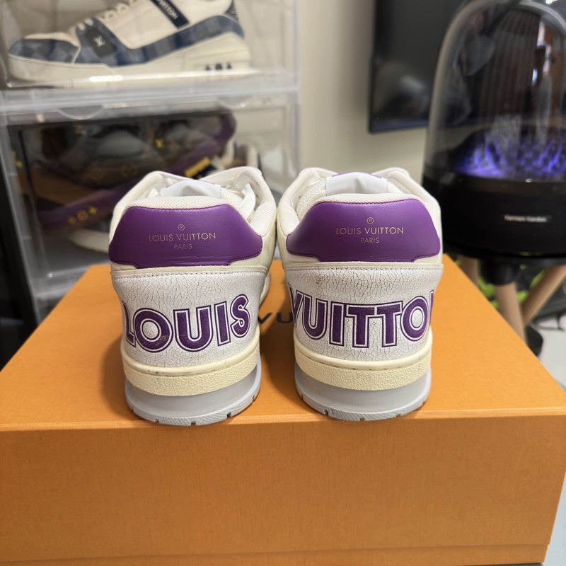 Louis Vuitton Louis Vuitton Trainer Casual Sneakers in White and Purple 0079 Size US 10 / EU 43 - 3 Thumbnail