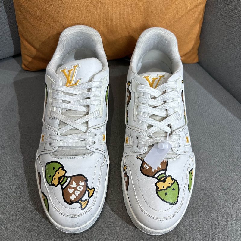 Louis Vuitton Nigo x Louis Vuitton White Trainer Sneakers 0079 Size US 9 / IT 39 - 2 Thumbnail