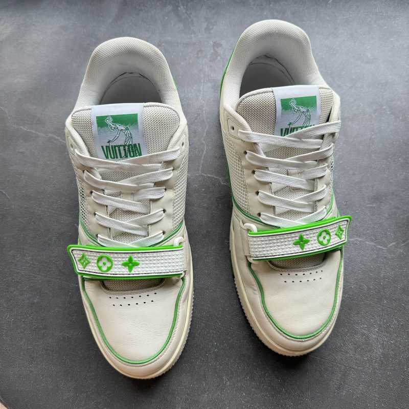 Louis Vuitton Louis Vuitton Green and White Trainers 0079 Size US 10 / IT 40 - 2 Thumbnail
