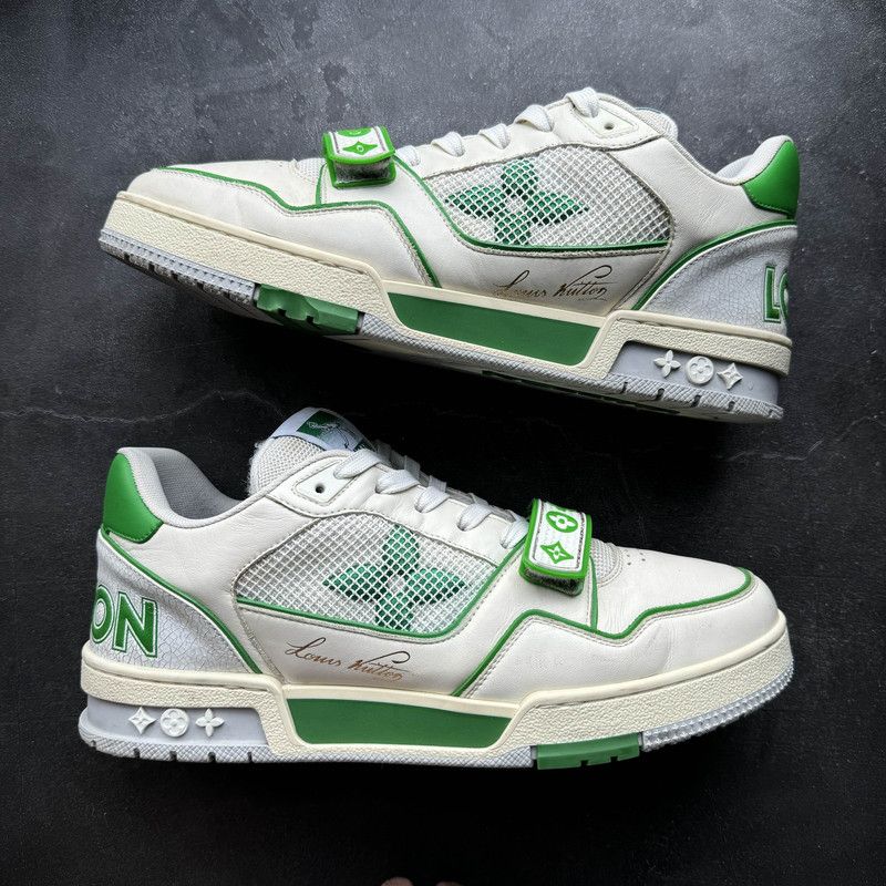 Louis Vuitton Louis Vuitton Green and White Trainers 0079 Size US 10 / IT 40 - 6 Thumbnail