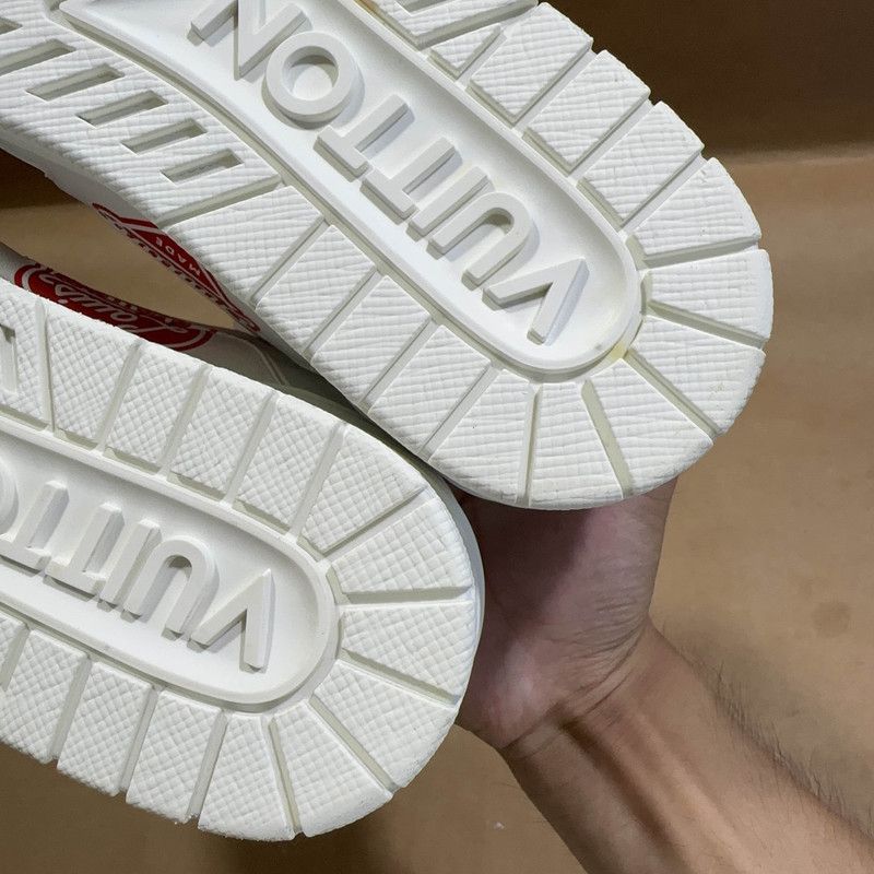Louis Vuitton Nigo x Louis Vuitton Red and White Low Sneakers 0079 Size US 8 / IT 38 - 6 Thumbnail