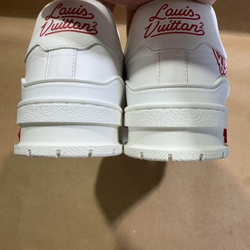 Louis Vuitton Nigo x Louis Vuitton Red and White Low Sneakers 0079 Size US 8 / IT 38 - 7 Thumbnail