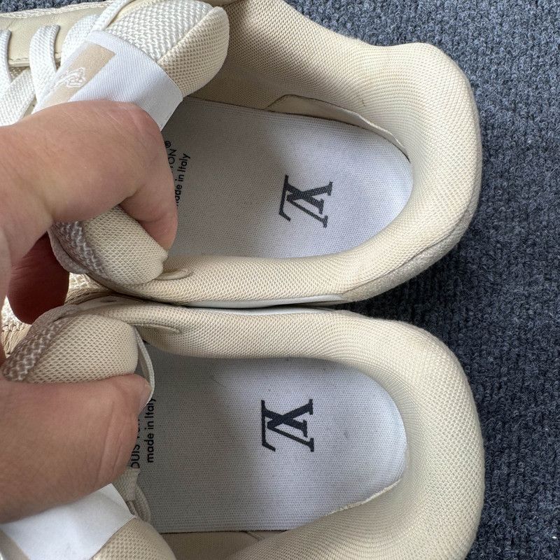 Louis Vuitton Louis Vuitton Low-Top Trainer in Khaki Leather 0079 Size US 10 / IT 40 - 8 Thumbnail