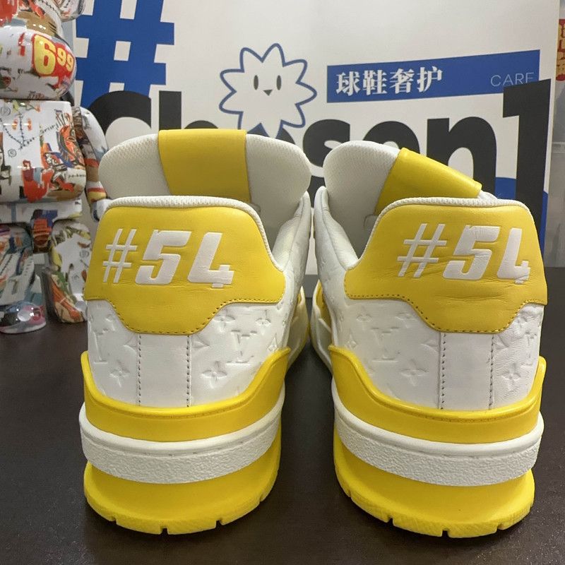 Louis Vuitton Louis Vuitton Trainer Low Top Sneakers in White Yellow 0079 Size US 10 / IT 40 - 3 Thumbnail
