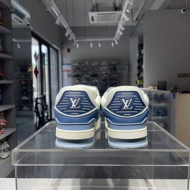 Louis Vuitton Louis Vuitton Blue and White Trainer Sneakers 0079 Size US 10 / IT 40 - 3 Thumbnail