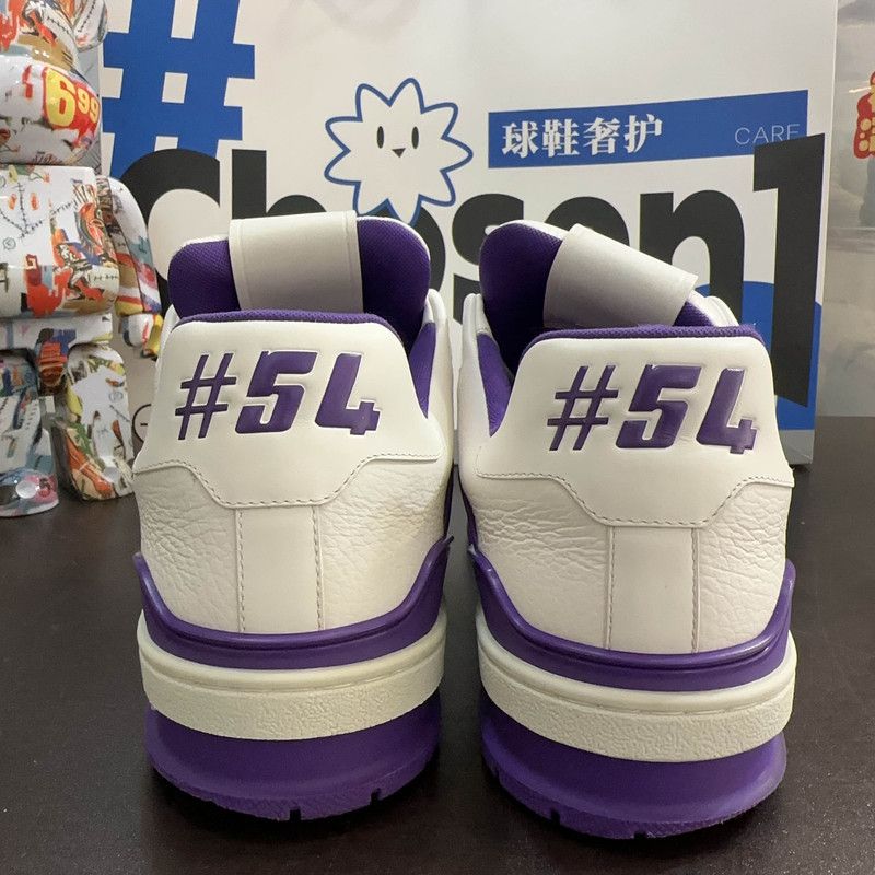 Louis Vuitton Louis Vuitton Trainer Low Top Sneakers in White Purple 0079 Size US 10 / IT 40 - 3 Thumbnail