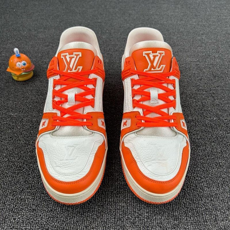 Louis Vuitton Louis Vuitton Orange Trainer Low Top Sneakers 0079 Size US 12 / IT 42 - 2 Thumbnail