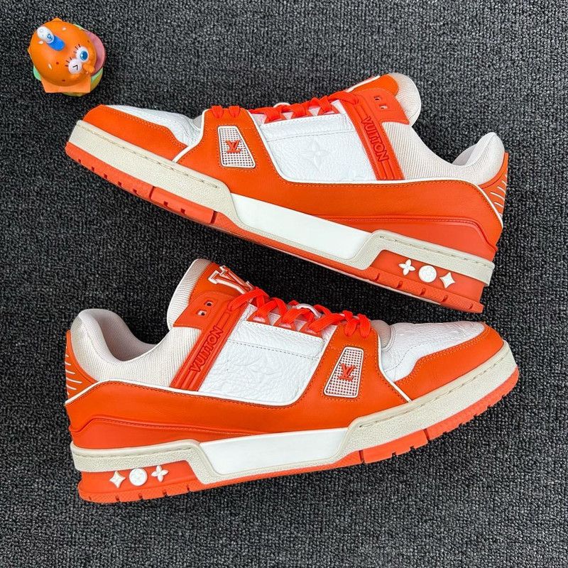 Louis Vuitton Louis Vuitton Orange Trainer Low Top Sneakers 0079 Size US 12 / IT 42 - 3 Thumbnail