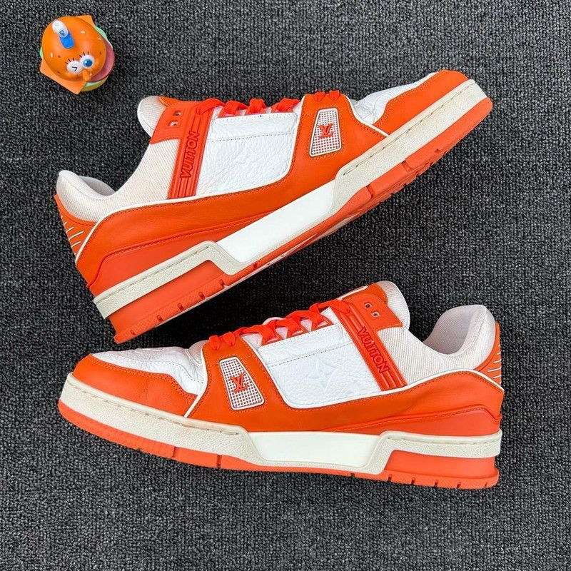 Louis Vuitton Louis Vuitton Orange Trainer Low Top Sneakers 0079 Size US 12 / IT 42 - 4 Thumbnail