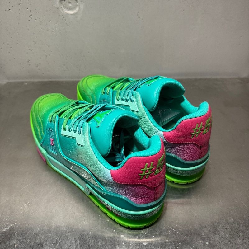 Louis Vuitton Louis Vuitton Trainer Low-Top Sneakers in Blue Green 0079 Size US 9 / IT 39 - 10 Thumbnail