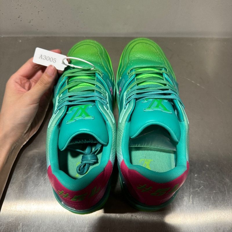 Louis Vuitton Louis Vuitton Trainer Low-Top Sneakers in Blue Green 0079 Size US 9 / IT 39 - 15 Thumbnail