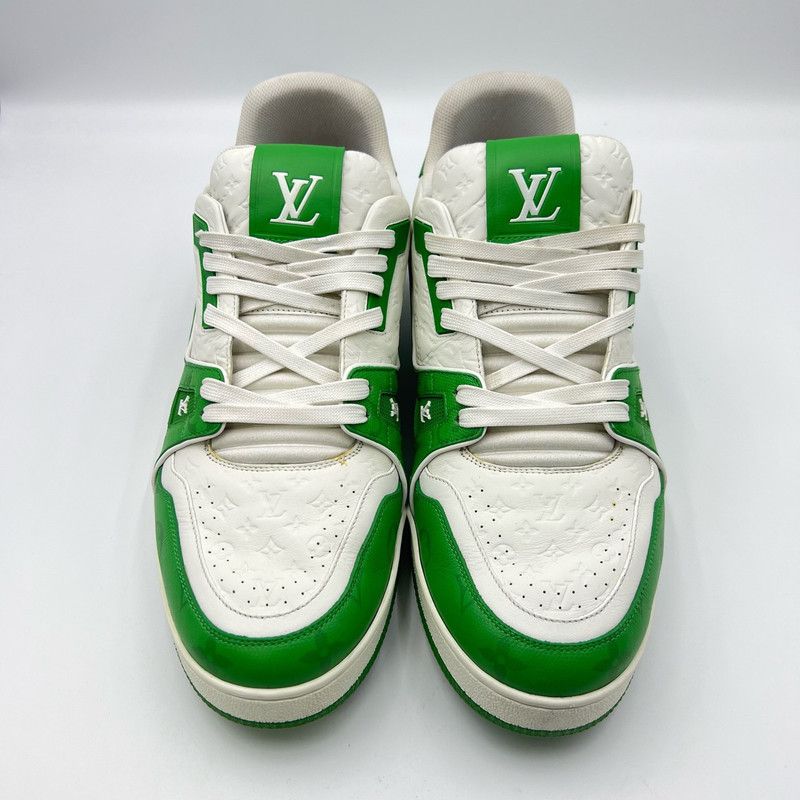 Louis Vuitton Louis Vuitton Green and White Low Top Trainers 0079 Size US 12 / IT 42 - 2 Thumbnail