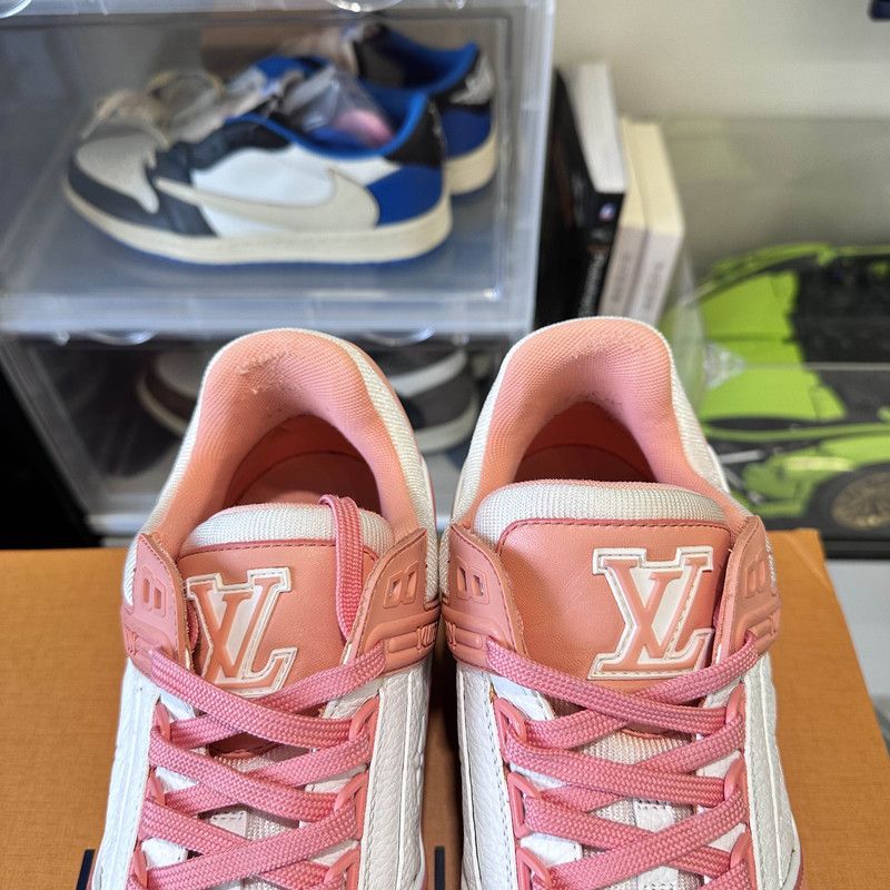 Louis Vuitton Louis Vuitton Trainer Low-Top Sneakers in Peach Pink 0079 Size US 10 / IT 40 - 12 Thumbnail