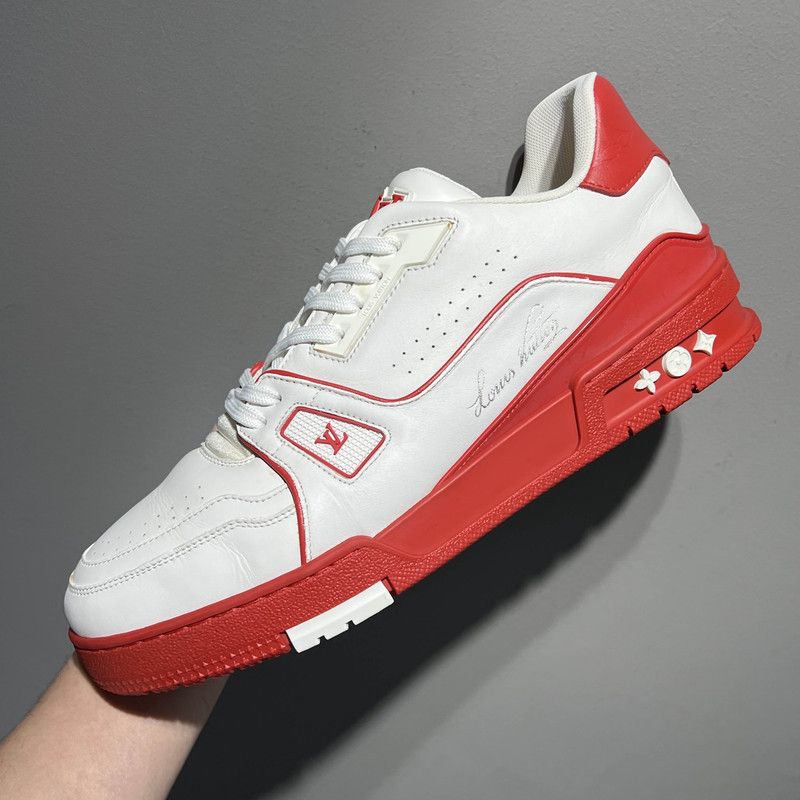 Louis Vuitton Louis Vuitton Trainer Fashion Sneakers in White and Red 0079 Size US 10 / IT 40 - 11 Thumbnail