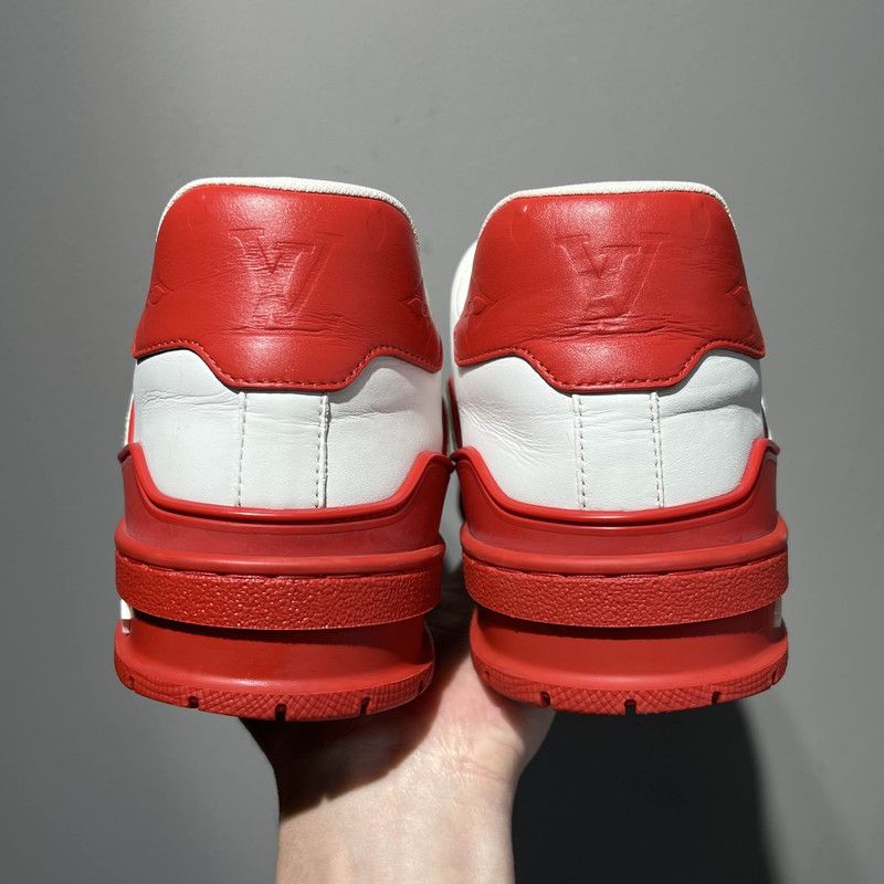 Louis Vuitton Louis Vuitton Trainer Fashion Sneakers in White and Red 0079 Size US 10 / IT 40 - 3 Thumbnail
