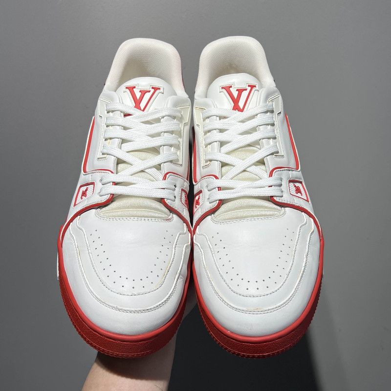Louis Vuitton Louis Vuitton Trainer Fashion Sneakers in White and Red 0079 Size US 10 / IT 40 - 2 Thumbnail