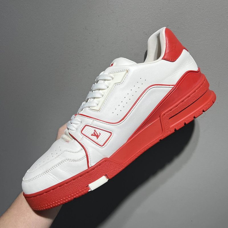 Louis Vuitton Louis Vuitton Trainer Fashion Sneakers in White and Red 0079 Size US 10 / IT 40 - 14 Thumbnail