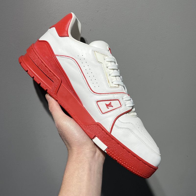 Louis Vuitton Louis Vuitton Trainer Fashion Sneakers in White and Red 0079 Size US 10 / IT 40 - 10 Thumbnail