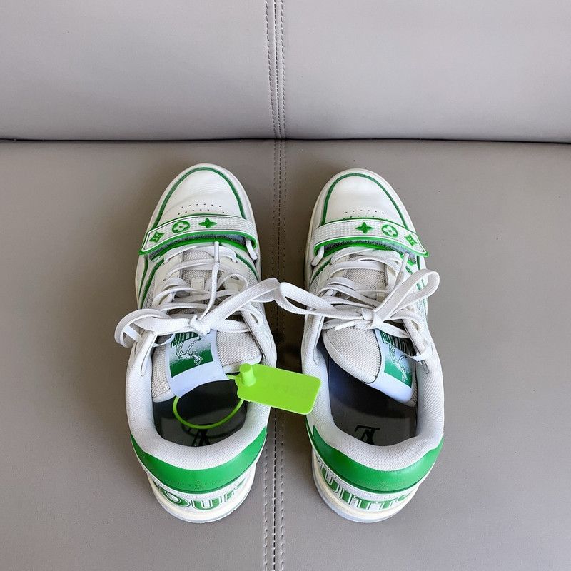 Louis Vuitton Louis Vuitton Classic Trainer White and Green Sneakers 0079 Size US 10 / IT 40 - 4 Thumbnail