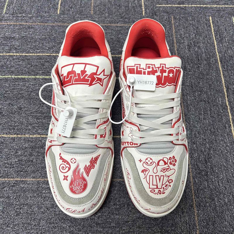 Louis Vuitton Louis Vuitton Limited Edition Sneakers in White Red 0079 Size US 8 / EU 41 - 2 Thumbnail