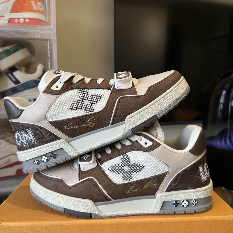 Louis Vuitton Louis Vuitton Trainer Low Top Sneakers in Brown 0079 Size US 8 / EU 41 - 8 Thumbnail