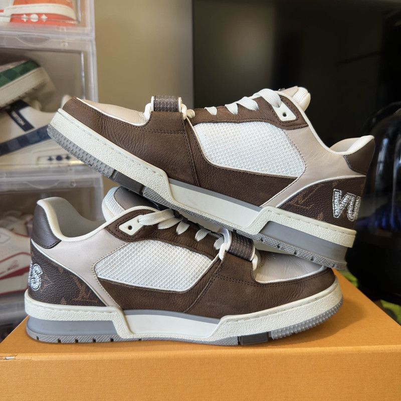 Louis Vuitton Louis Vuitton Trainer Low Top Sneakers in Brown 0079 Size US 8 / EU 41 - 9 Thumbnail