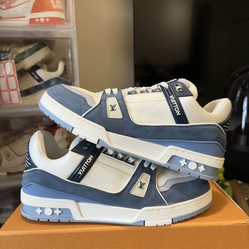 Louis Vuitton Louis Vuitton Blue White Trainer Sneakers for Men and Women 0079 Size US 8.5 / EU 41-42 - 9 Thumbnail
