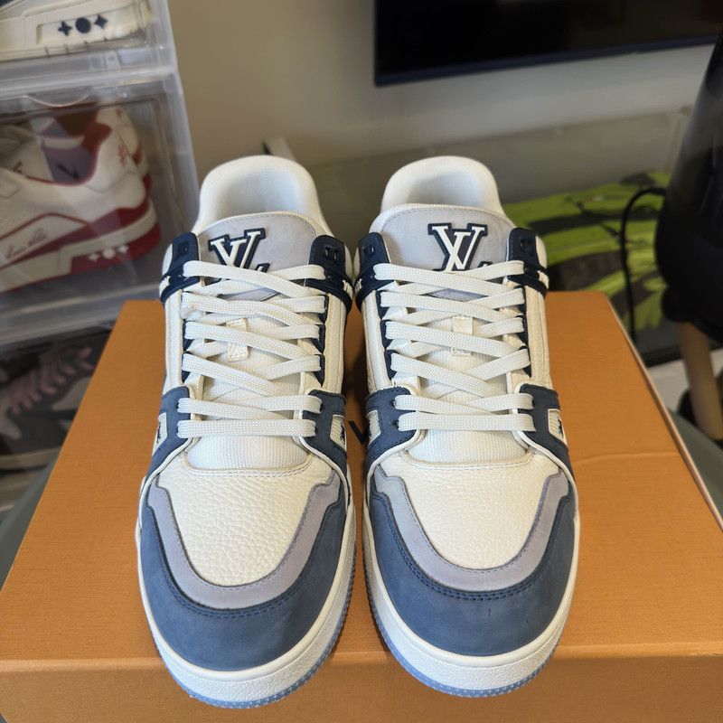 Louis Vuitton Louis Vuitton Blue White Trainer Sneakers for Men and Women 0079 Size US 8.5 / EU 41-42 - 2 Thumbnail