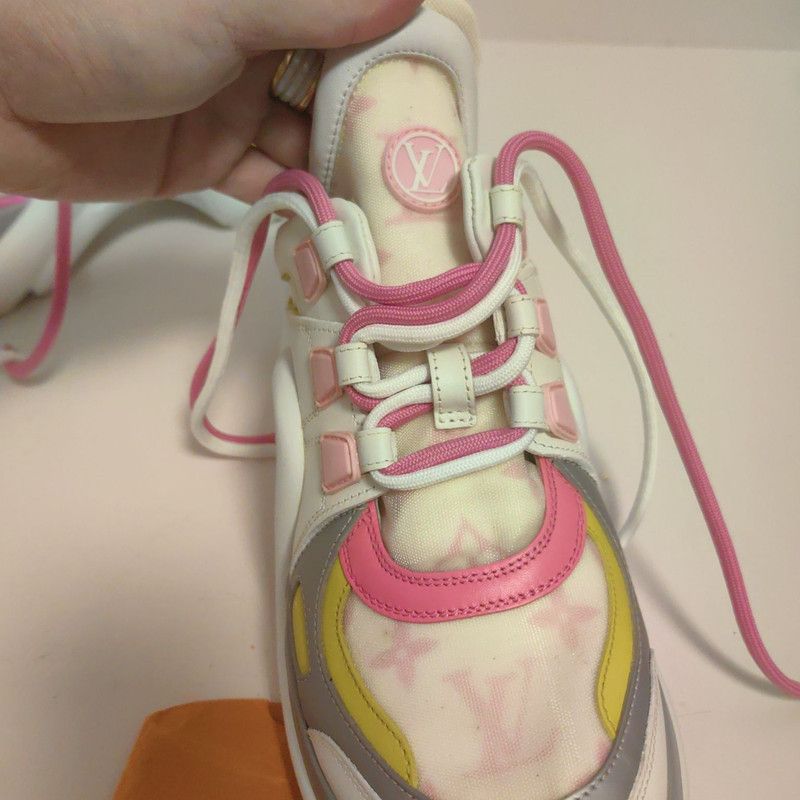 Louis Vuitton Louis Vuitton Archlight Fashion Sneakers in Pink and White 0079 Size US 7.5 / EU 40-41 - 10 Thumbnail
