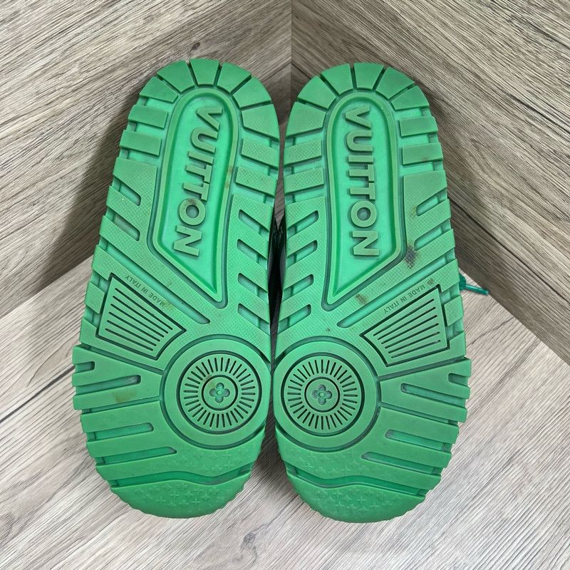 Louis Vuitton Louis Vuitton Trainer Maxi Green and White Sneakers 0079 Size US 8.5 / EU 41-42 - 5 Thumbnail