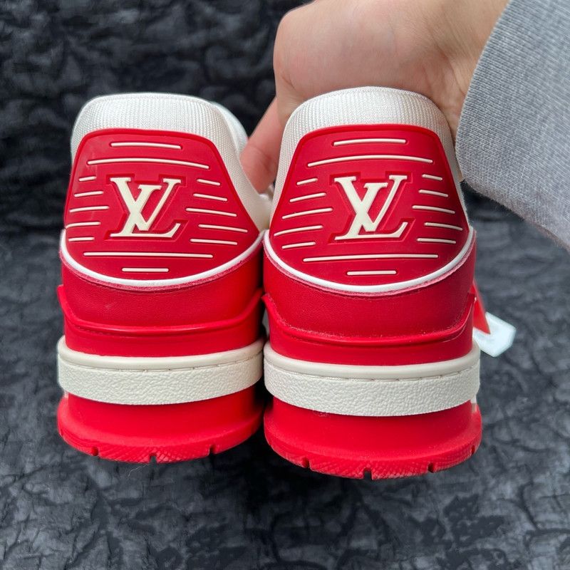 Louis Vuitton Louis Vuitton Red Trainer Sneakers for Men 0079 Size US 10.5 / EU 43-44 - 4 Thumbnail
