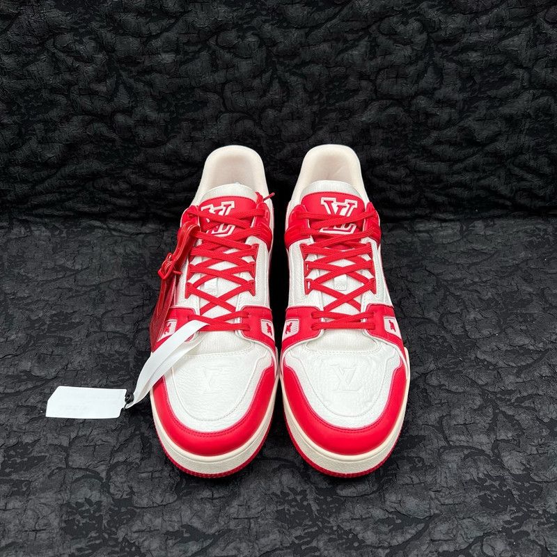 Louis Vuitton Louis Vuitton Red Trainer Sneakers for Men 0079 Size US 10.5 / EU 43-44 - 2 Thumbnail