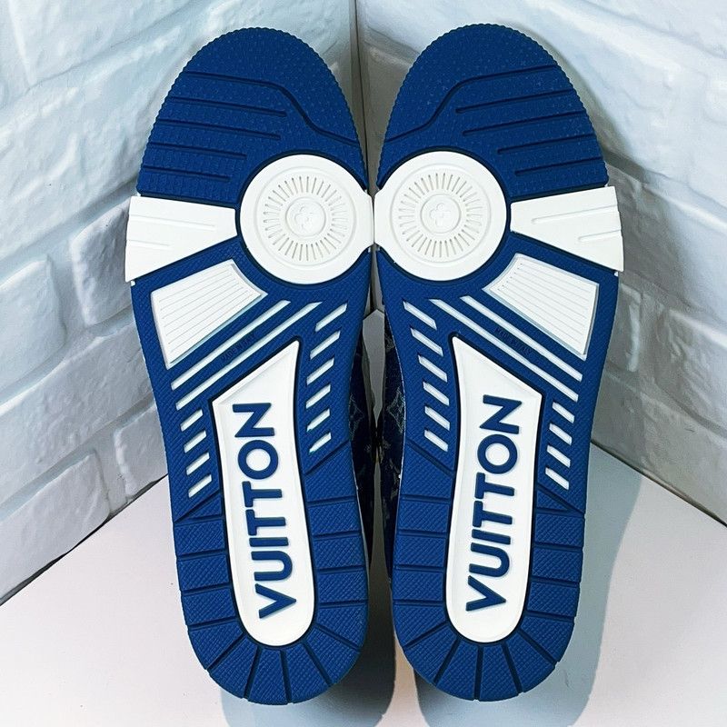 Louis Vuitton Louis Vuitton Denim Leather Trainer Low Top Sneakers 0079 Size US 9.5 / EU 42-43 - 4 Thumbnail