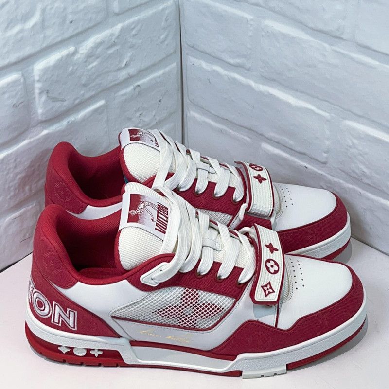 Louis Vuitton Louis Vuitton Casual Red and White Sneakers 0079 Size US 8.5 / EU 41-42 - 3 Thumbnail
