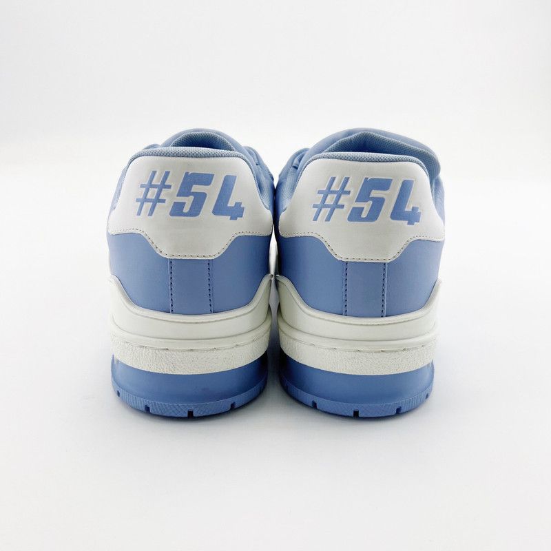 Louis Vuitton Louis Vuitton Blue Leather Low-Top Trainer Sneakers 0079 Size US 8.5 / EU 41-42 - 3 Thumbnail