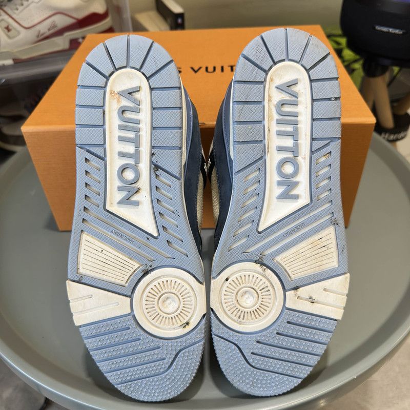 Louis Vuitton Louis Vuitton Blue and White Trainer Sneakers 0079 Size US 8 / EU 41 - 4 Thumbnail