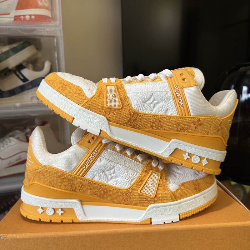 Louis Vuitton Louis Vuitton Yellow and White Low-top Casual Sneakers 0079 Size US 8.5 / EU 41-42 - 8 Thumbnail