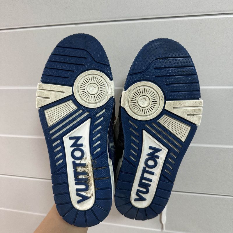Louis Vuitton Louis Vuitton Denim Leather Casual Low-Top Sneakers 0079 Size US 5.5 / EU 38 - 7 Thumbnail