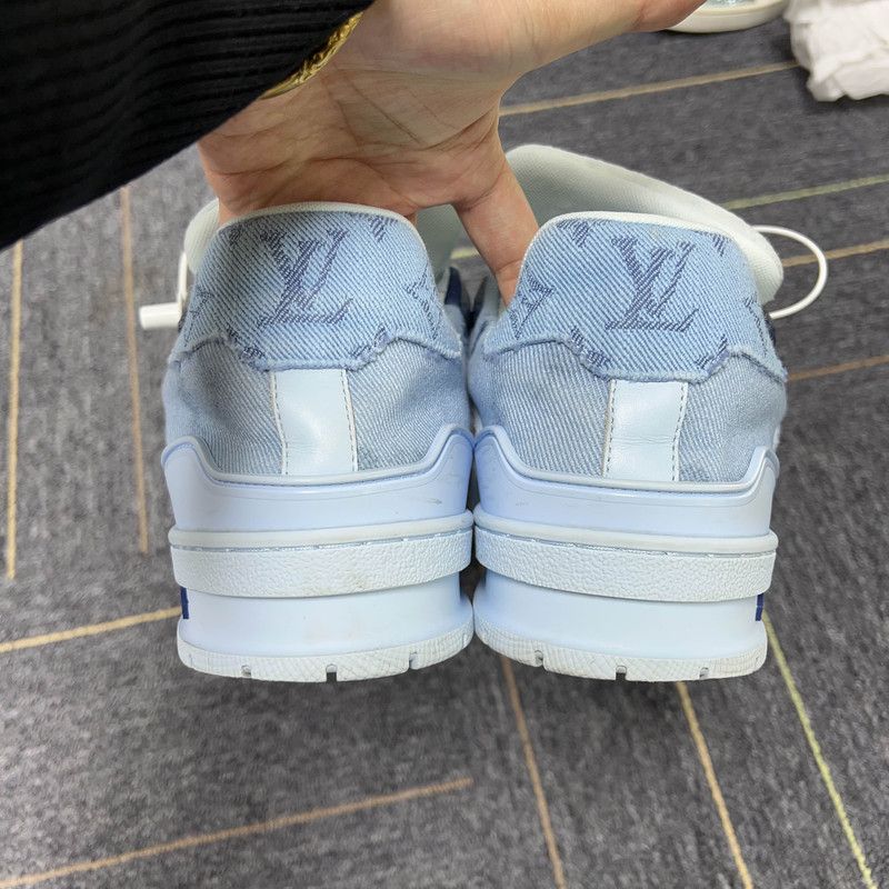 Louis Vuitton Louis Vuitton Trainer Round Toe Sneakers in Denim Blue 0079 Size US 8.5 / EU 41-42 - 3 Thumbnail
