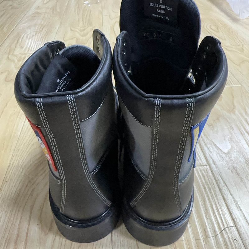 Louis Vuitton Louis Vuitton Black Outdoor Patchwork Boots 0079 Size US 8 / EU 41 - 3 Thumbnail