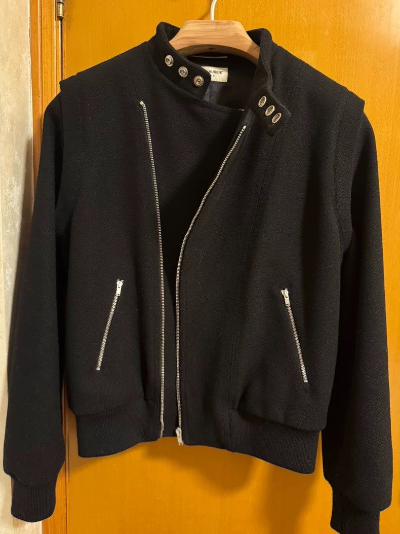 Yves Saint Laurent Saint Laurent Wool Biker Jacket Size US M / EU 48-50 / 2 - 2 Thumbnail