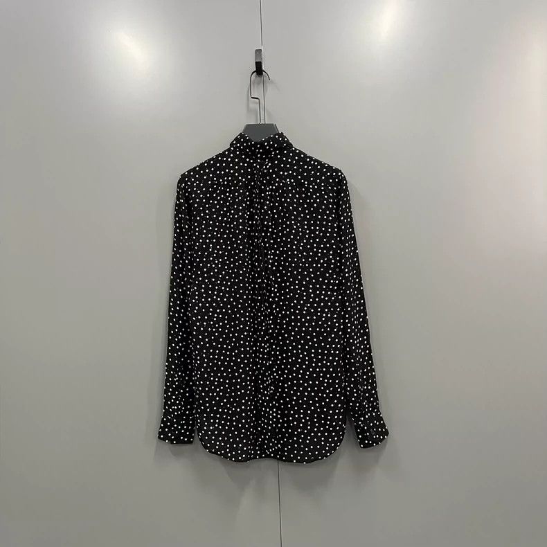 Saint Laurent Paris Saint Laurent Polka Dot Embroidered Shirt Size US M / EU 48-50 / 2 - 2 Thumbnail