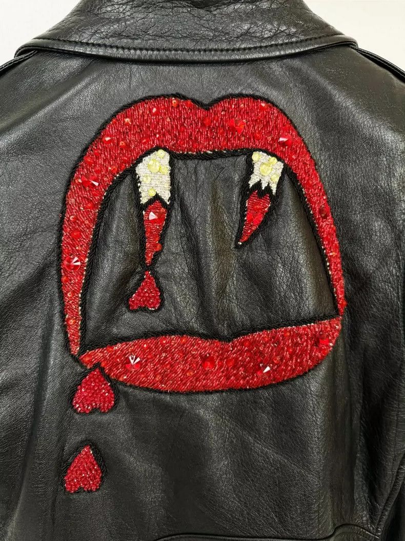 Yves Saint Laurent Saint Laurent Leather Jacket with Red Detail Size US XS / EU 42 / 0 - 2 Thumbnail