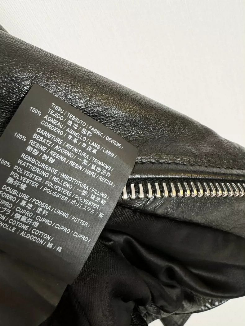 Yves Saint Laurent Saint Laurent Leather Jacket with Red Detail Size US XS / EU 42 / 0 - 7 Thumbnail