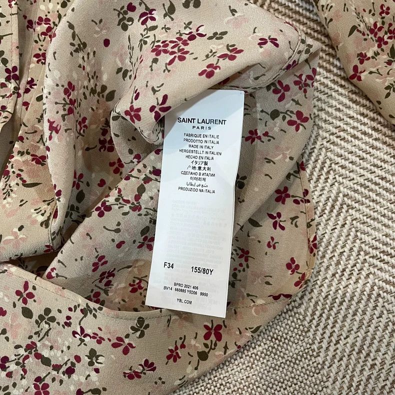 Yves Saint Laurent Saint Laurent Floral Silk Shirt Size US M / EU 48-50 / 2 - 4 Thumbnail