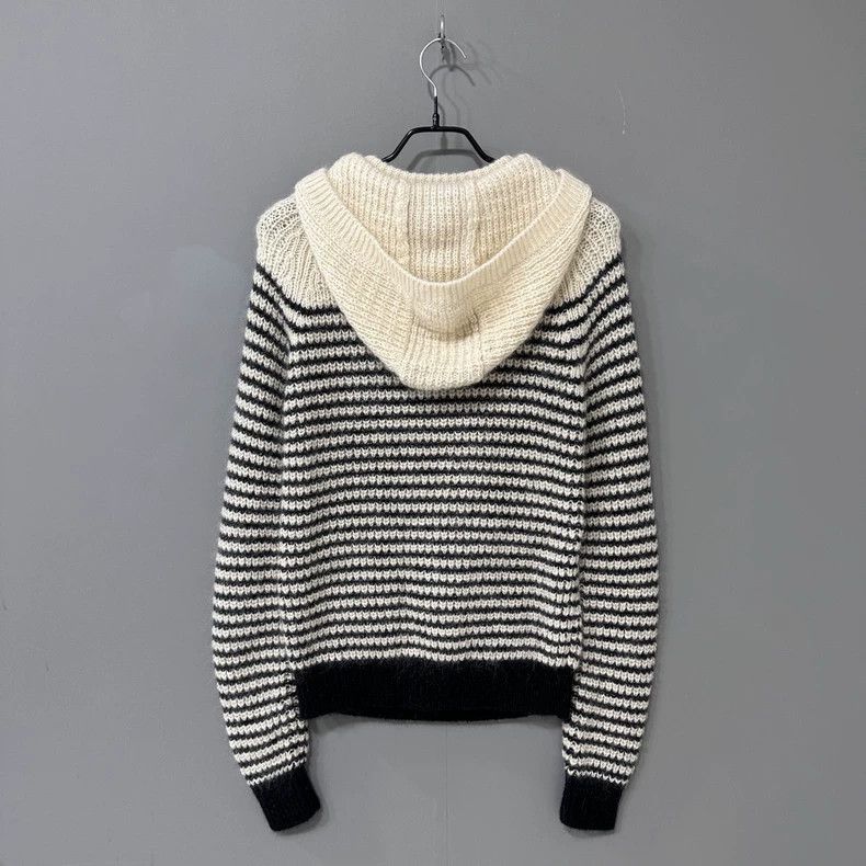 Yves Saint Laurent Striped Hooded Knit Sweater Size US S / EU 44-46 / 1 - 2 Thumbnail