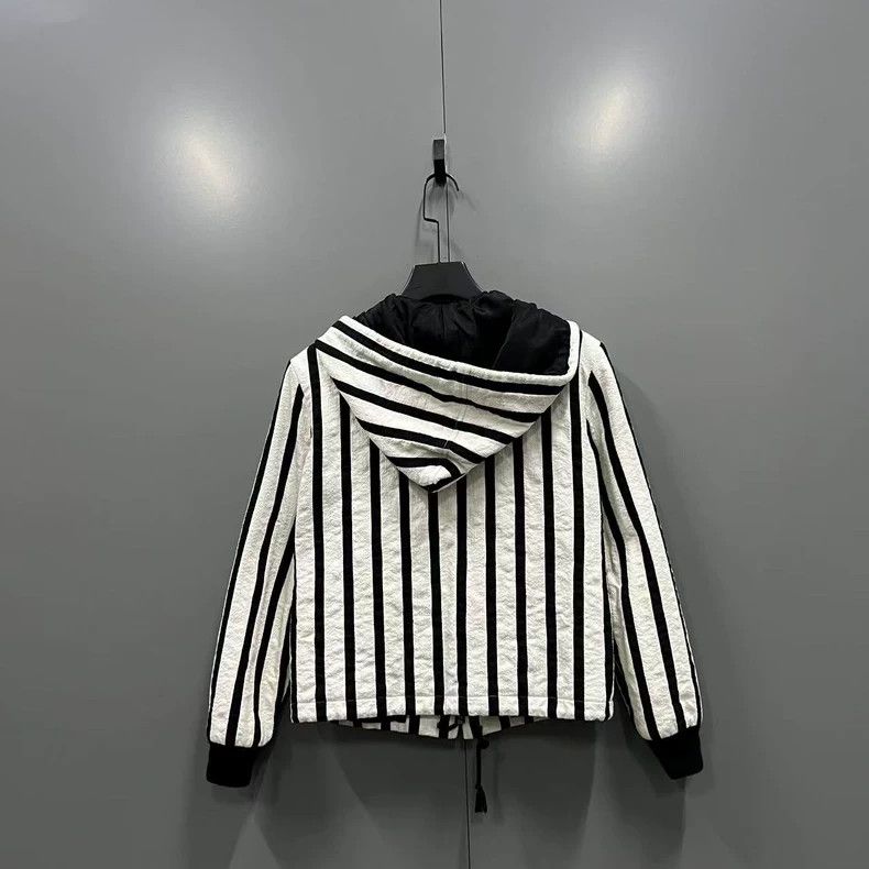 Saint Laurent Paris Saint Laurent Striped Hooded Zip Jacket Size US M / EU 48-50 / 2 - 2 Thumbnail