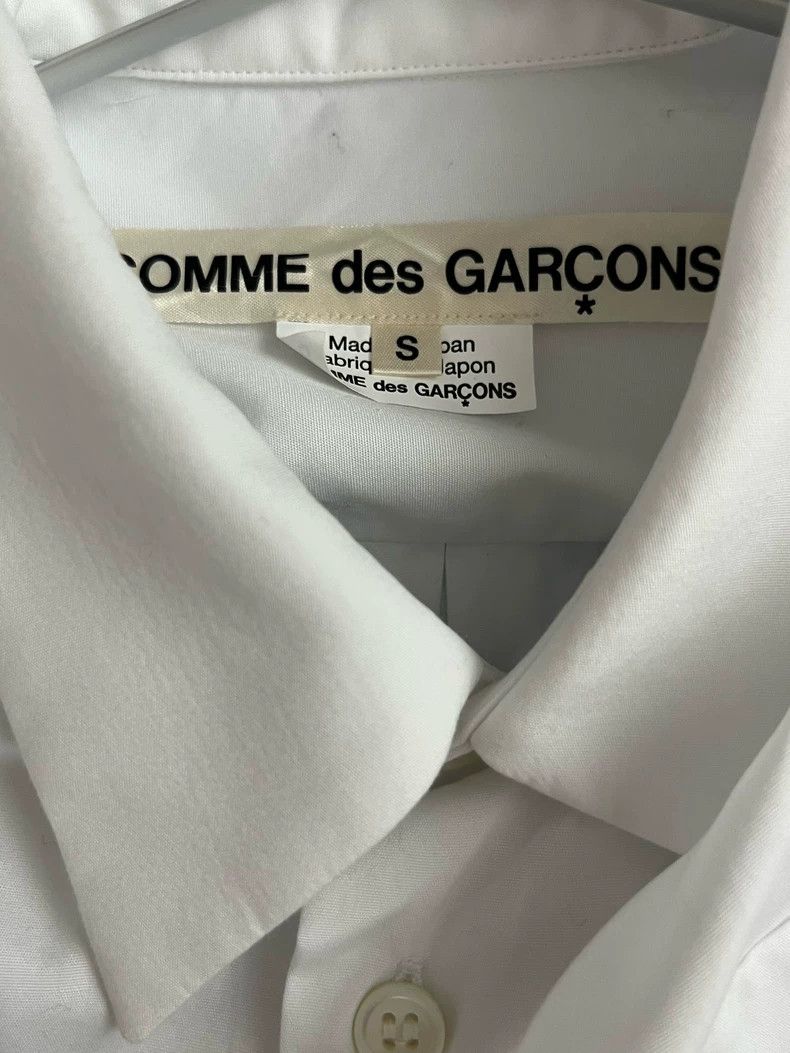 Comme des Garcons White Shirt with Black Leather Ruffle Hem-dmc Size US M / EU 48-50 / 2 - 3 Thumbnail