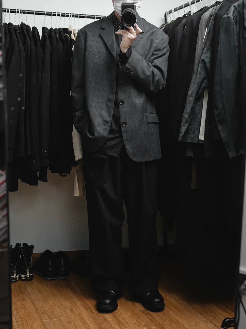 Yohji Yamamoto Yohji Yamamoto 90s Striped Suit Jacket Size US M / EU 48-50 / 2 - 5 Thumbnail